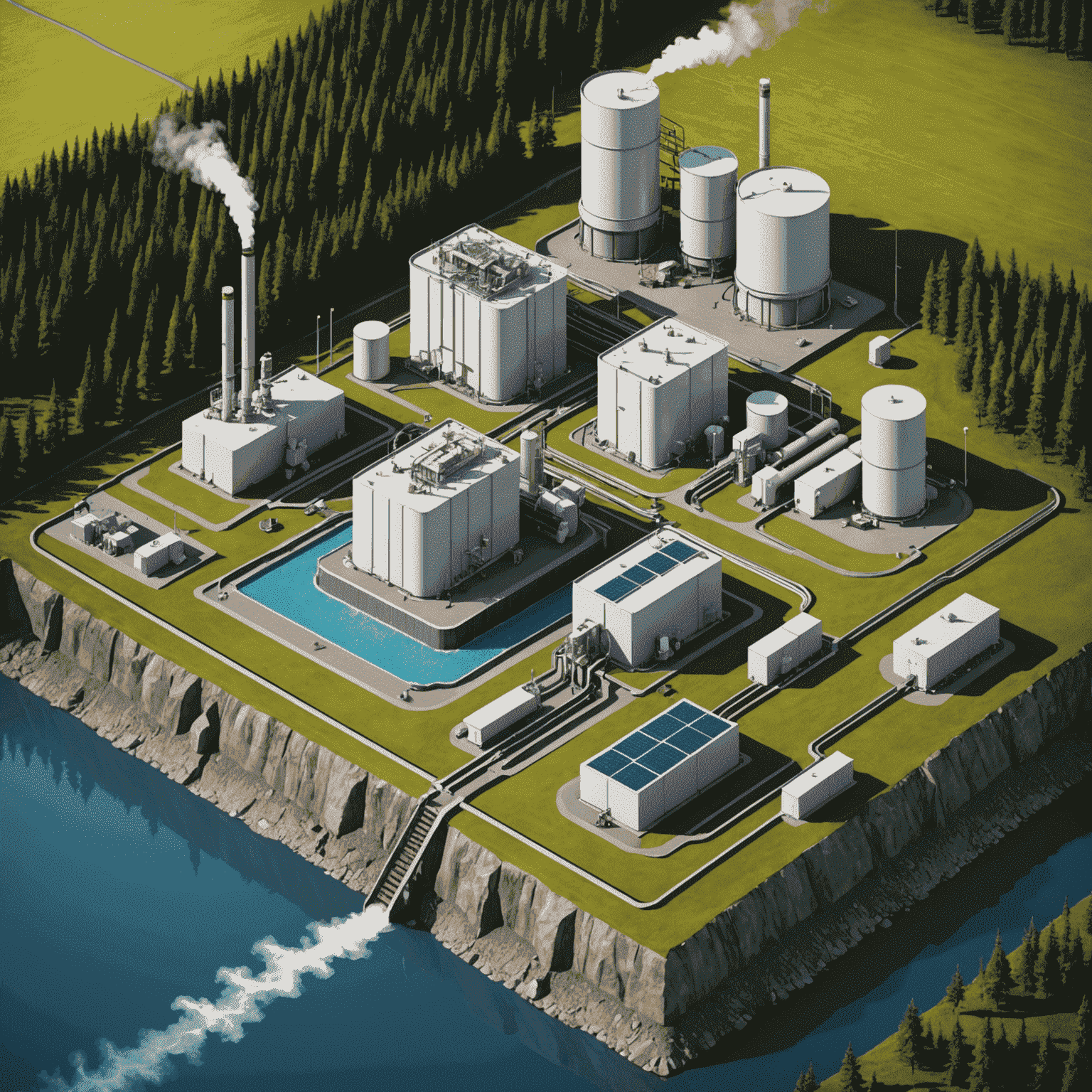 Diagram of a geothermal energy storage system in Canada, showing underground heat reservoirs and surface power plants